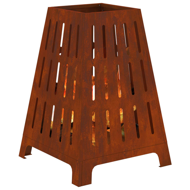 Vidaxl Feuerkorb braun 50 x 50 x 70 cm Cortenstahl