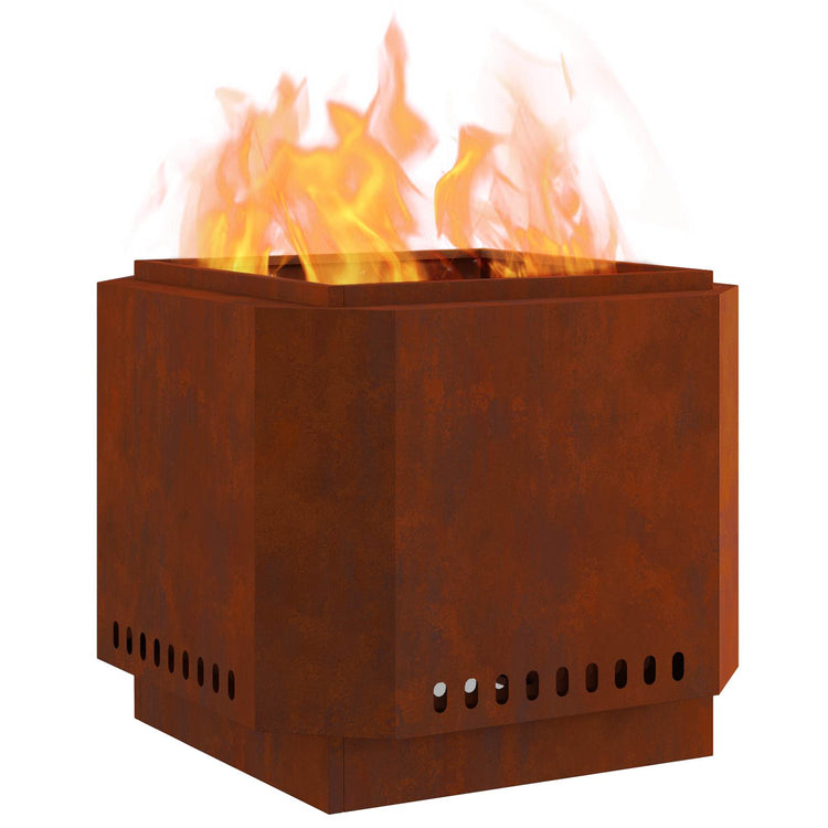 Vidaxl rauchfreie Feuerschale braun 58 x 58 x 51 cm Cortenstahl