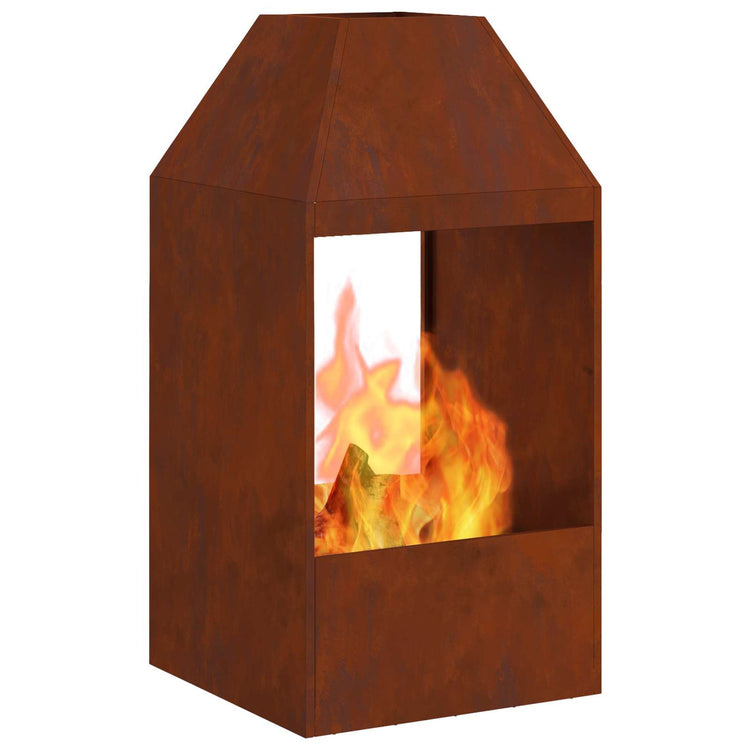Vidaxl Feuerkorb braun 50 x 50 x 100 cm Cortenstahl