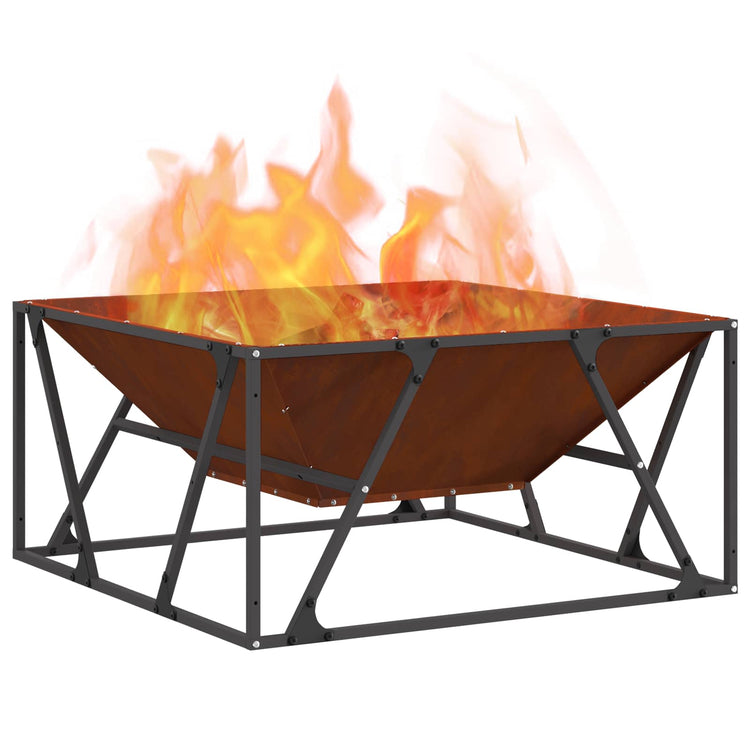 Vidaxl Feuerkorb braun 80 x 80 x 40 cm Cortenstahl