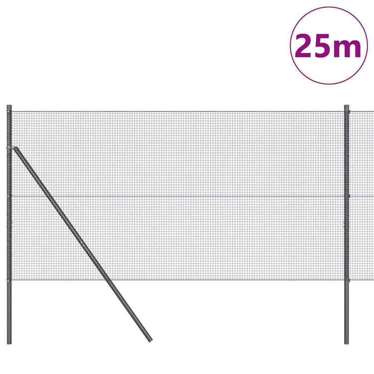 Vidaxl Zaunpfahl grau 25 x 1,2 m (16 x 16 mm Maschenweite)