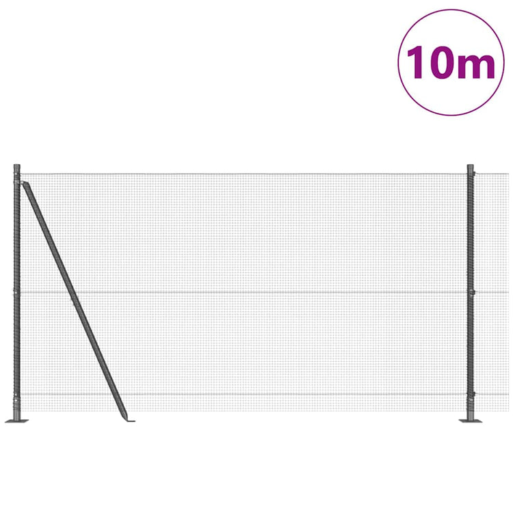 Vidaxl Zaunpfahl grau 10 x 1,2 m (12 x 12 mm Maschenweite)