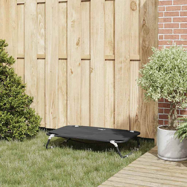Vidaxxl Hundebett schwarz 90 x 55 x 18 cm Stahl