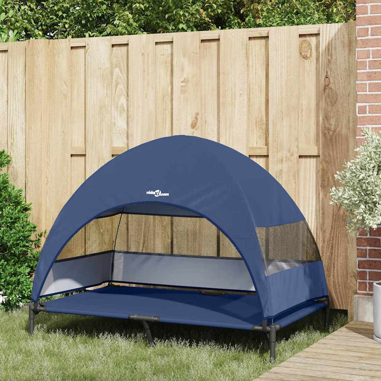 Vidaxx erhöhtes Hundebett Marineblau 127 x 81 x 108 cm Stoff und Stahl