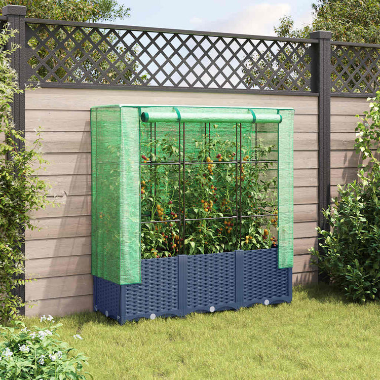 Vidaxl -Pflanzer mit Kashoes 120x40x138 cm Rattanlook