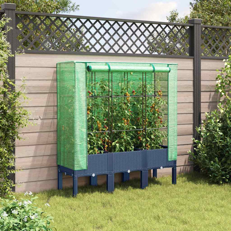 Vidaxl -Pflanzer mit Kashoes 120x40x140 cm Rattanlook