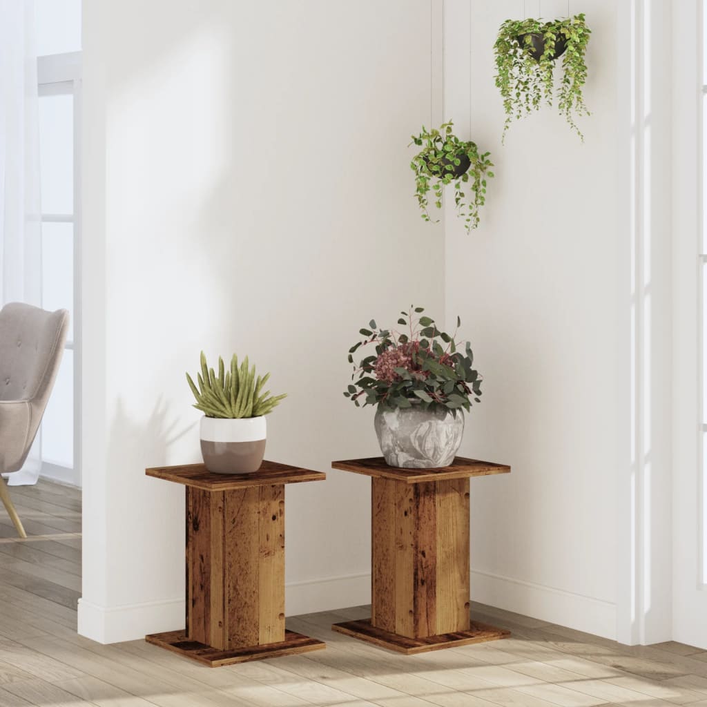 Vidaxx Pflanzenständer 2 Stück 30x30x40 cm behandeltes Holz, altholzfarben