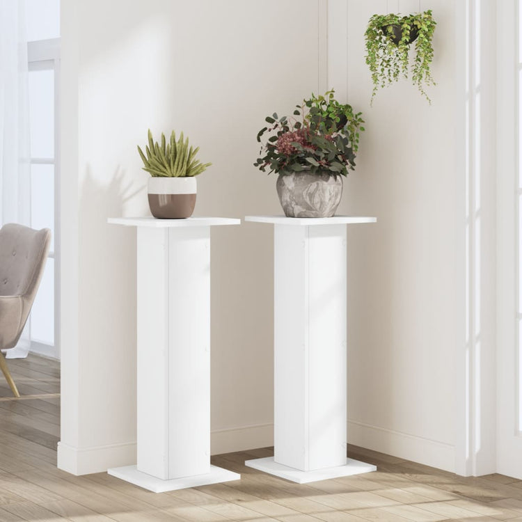 VIDAXL -Pflanzenstandards 2 ST 30x30x80 cm verarbeitetes Holz weiß