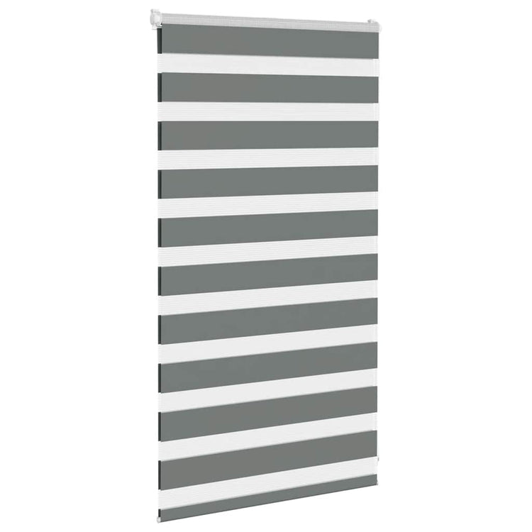 Vidaxl Zebra Roller Blind 85x100 cm Stoffbreite 80,9 cm dunkelgrau