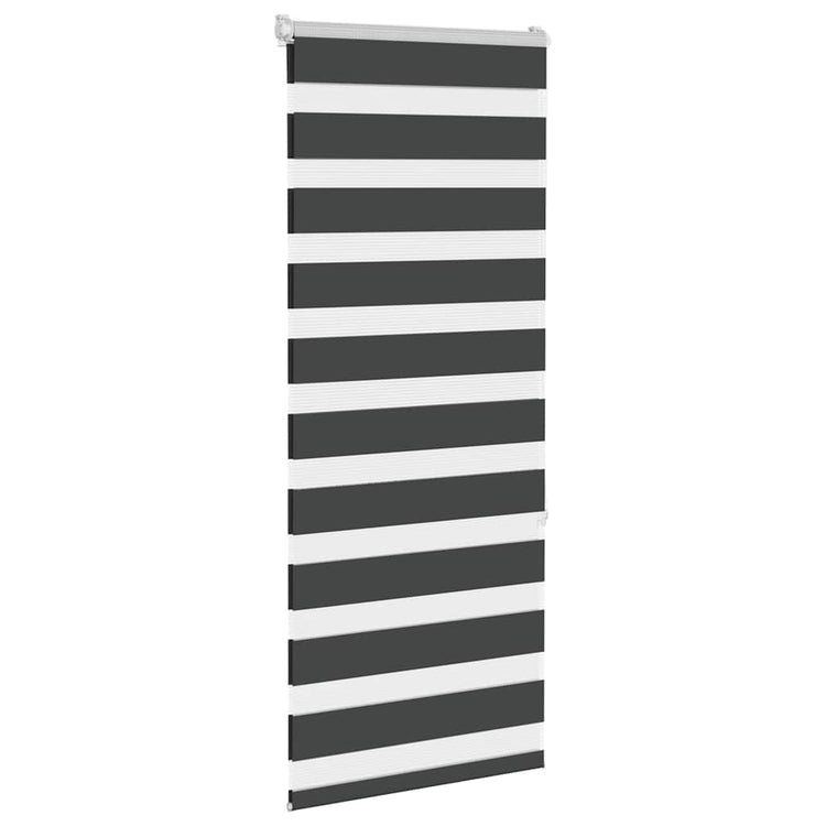 Vidaxl Zebra Roller Blind 55x150 cm Staubbreite 50,9 cm Schwarz