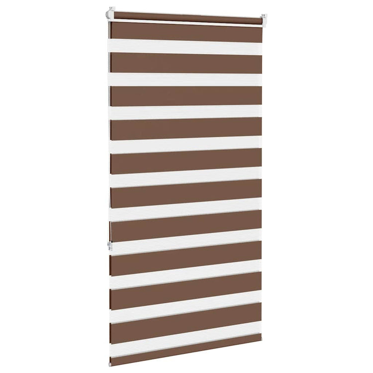 Vidaxl Zebra Roller Blind 85x150 cm Staubbreite 80,9 cm Polyesterbraun