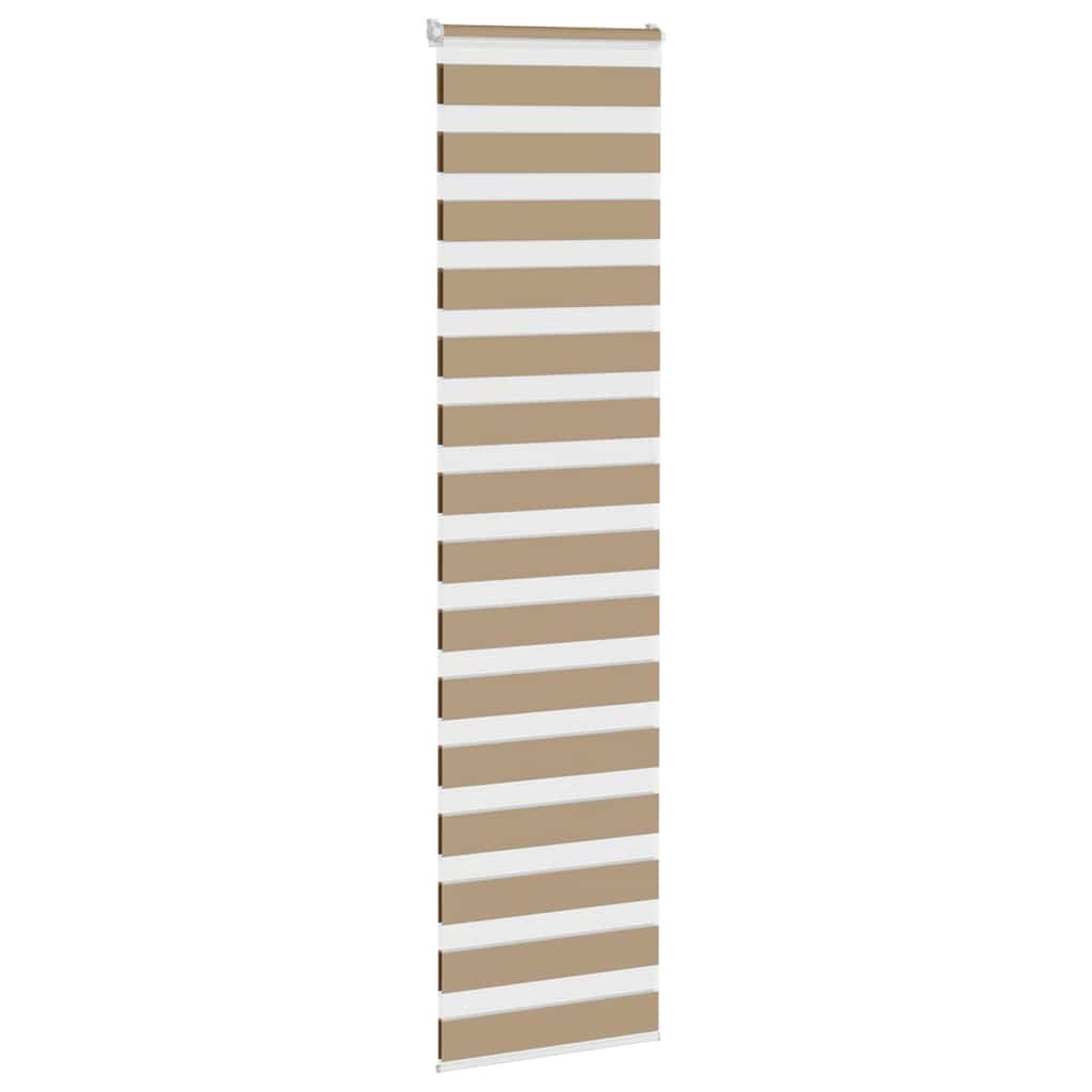 Vidaxl Zebra Blind 65x200 cm Staubbreite 60,9 cm Polyester Sandbraun