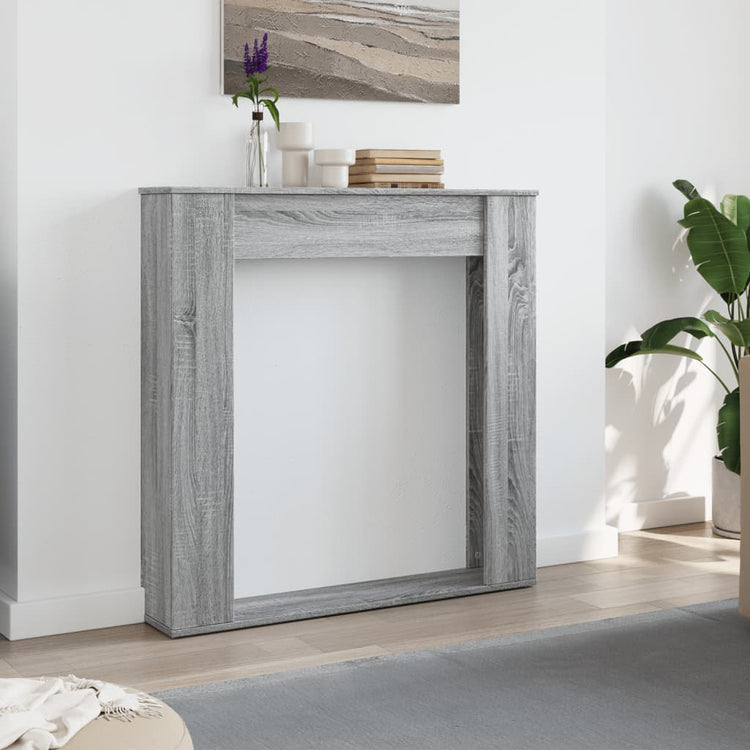 Vidaxxl Kaminverkleidung 100 x 20 x 100 cm, Holzwerkstoff, Farbe Sonoma-Eiche, Grau