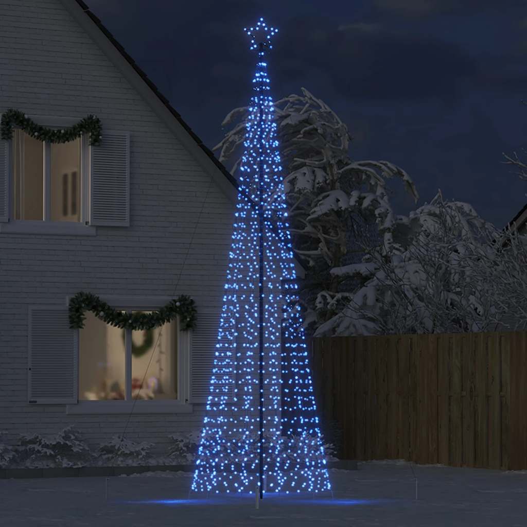 Vidaxl -LED -Weihnachtsbaum mit Spikes 1534 LEDs 500 cm blau