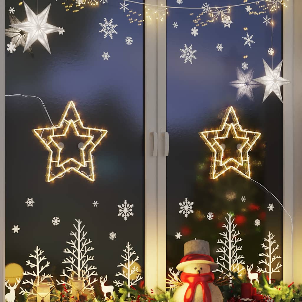 Vidaxl Weihnachtsbeleuchtung Stern Silhouette 2 St 50 LEDs warmes Weiß