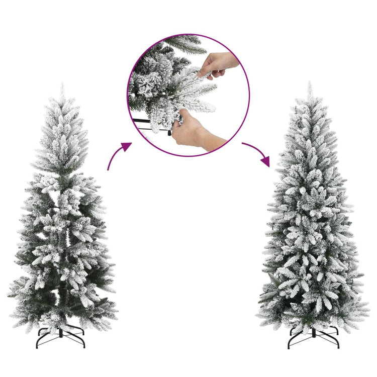 Vidaxl Kunstkerstboom mit schneebeschmaler 180 cm PVC und PE
