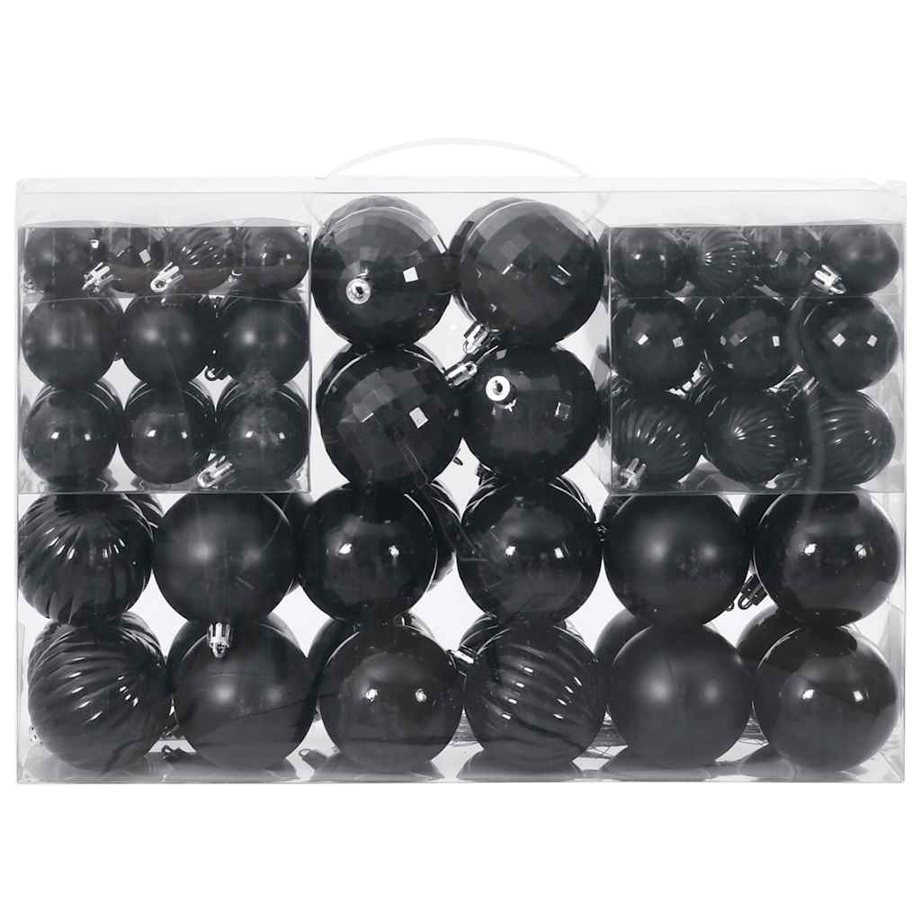Vidaxl Weihnachtsbällchen 100 Sts Ø3 4 6 cm Schwarz