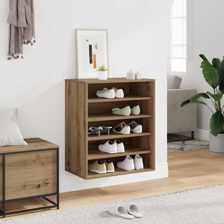 VIDAXL -Schuhschrank 60x35x70 cm verarbeitete Holzhandwerker -Eichenfarbe