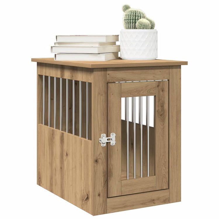 Vidaxl Hondenbench 45x62x59 cm verarbeiteter Holzhandwerker -Eiche -Eichen