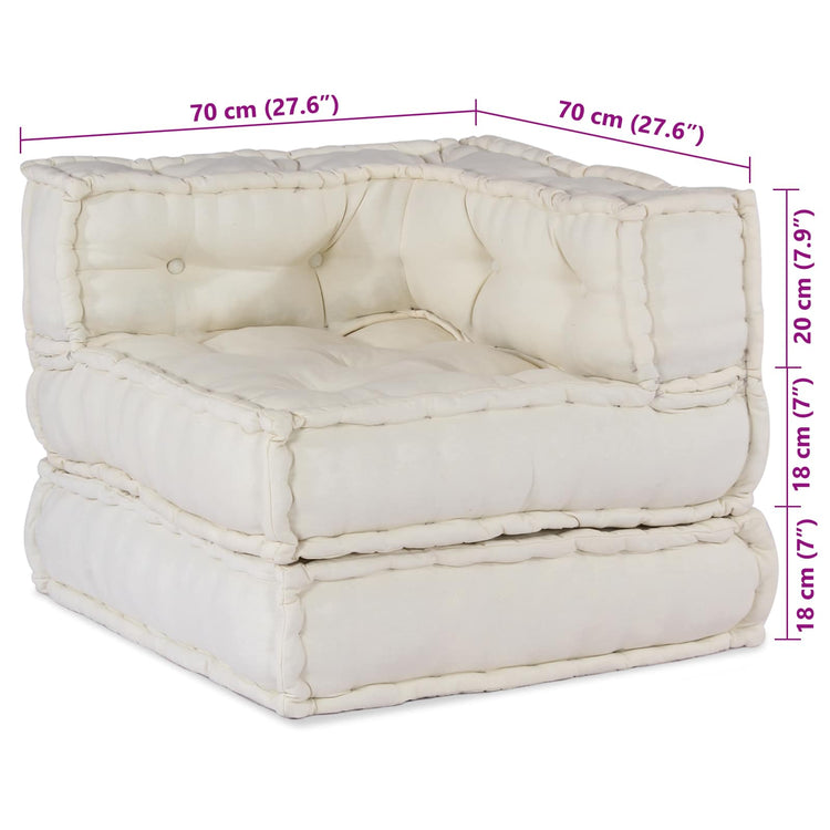Vidaxl Modulsofa 2 Stk. Creme 140 x 70 x 56 cm Stoff
