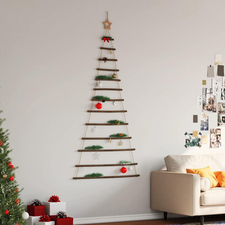 VidaXL hängender Weihnachtsbaum mit Spitzenstern 86x180 cm Naturzweig