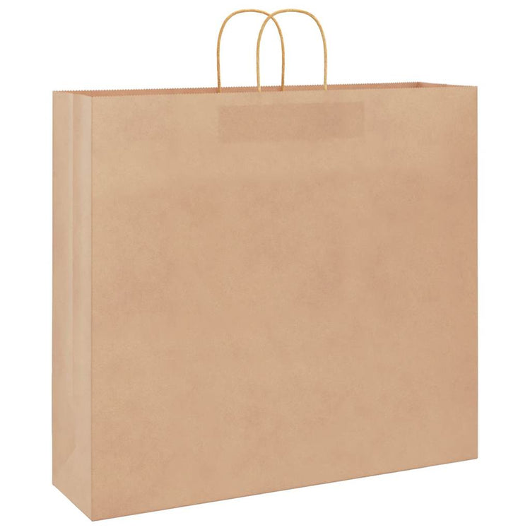 VidaXL Papiertüten 250 Stück mit Griffen 54x15x49 cm braun