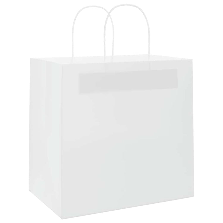 VidaXL Papiertüten 250 Stück mit Griffen 26x17x25 cm weiß