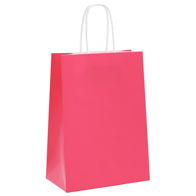 VidaXL Papiertüten 50 Stück mit Griffen 15x8x21 cm rosa