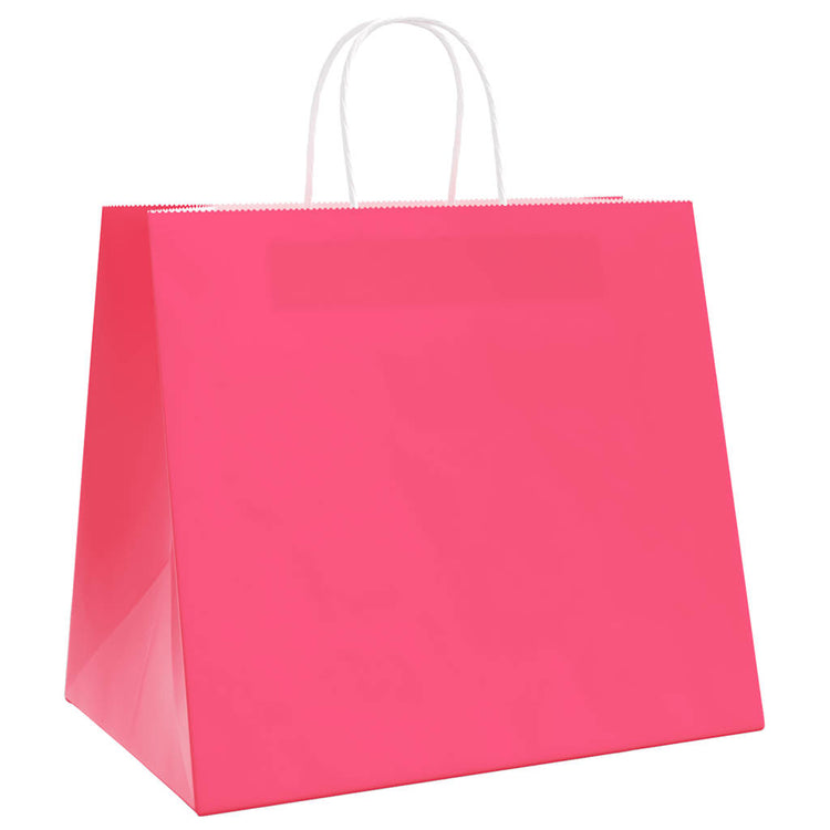 VidaXL Papiertüten 250 Stück mit Griffen 32x22x28 cm rosa