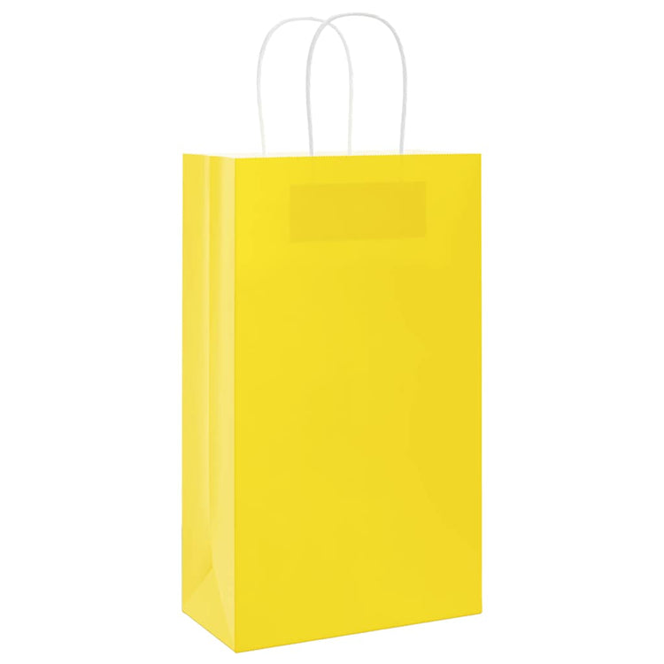 VidaXL Papiertüten 50 Stück mit Griffen 21x11x36 cm gelb