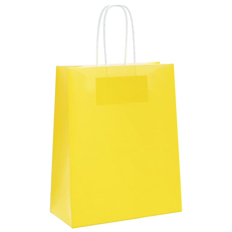 VidaXL Papiertüten 250 Stück mit Griffen 18x8x22 cm gelb