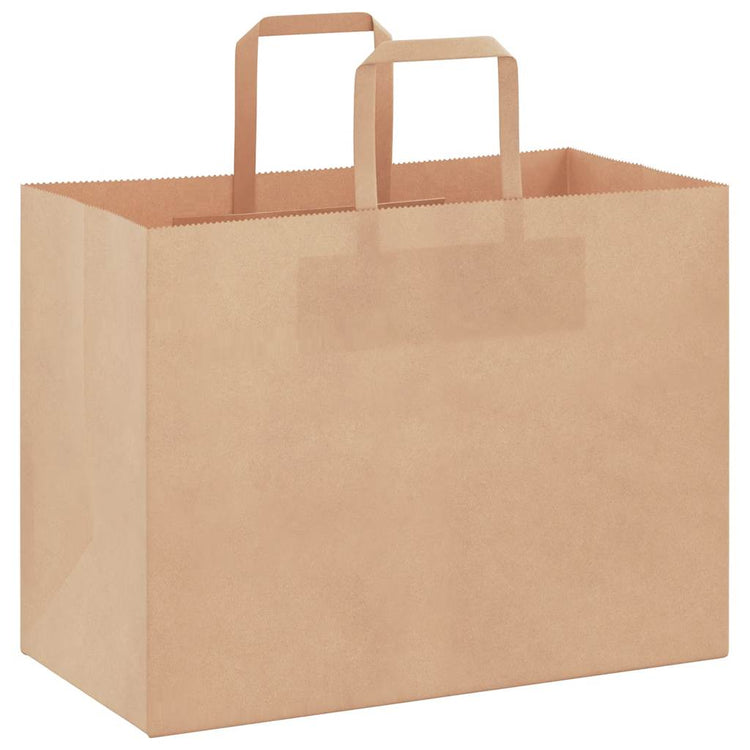 VidaXL Papiertüten 50 Stück mit Griffen 32x17x25 cm braun