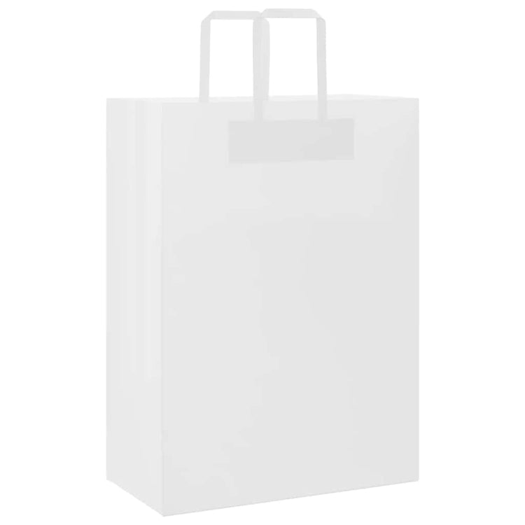 VidaXL Papiertüten 50 Stück mit Griffen 32x17x44 cm weiß