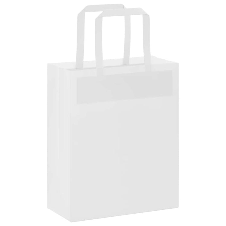 VidaXL Papiertüten 250 Stück mit Griffen 18x8x22 cm weiß