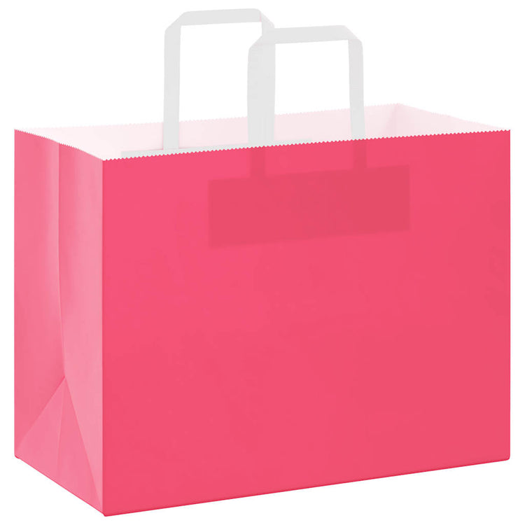 VidaXL Papiertüten 250 Stück mit Griffen 32x17x25 cm rosa