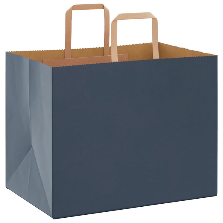 VidaXL Papiertüten 250 Stück mit Griffen 32x22x24 cm blau