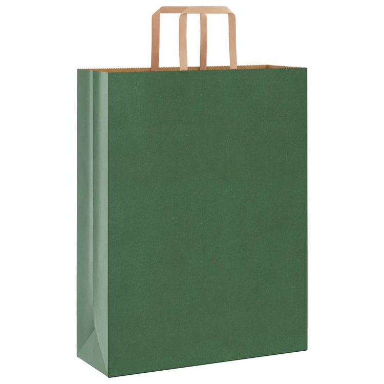 VidaXL Papiertüten 250 Stück mit Griffen 32x12x42 cm grün