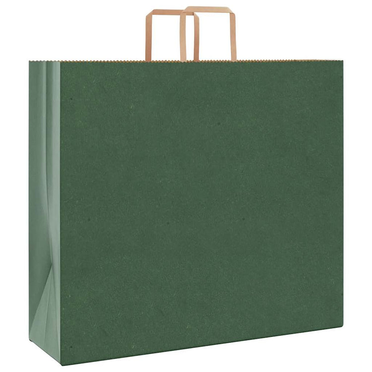 VidaXL Papiertüten 250 Stück mit Griffen 54x15x49 cm grün