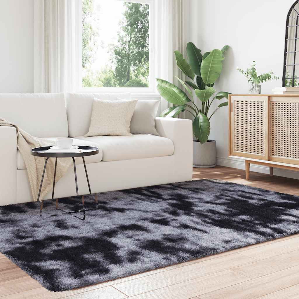 Vidaxx Hochflorteppich Navarra 130x200 cm Polyester dunkelgrau
