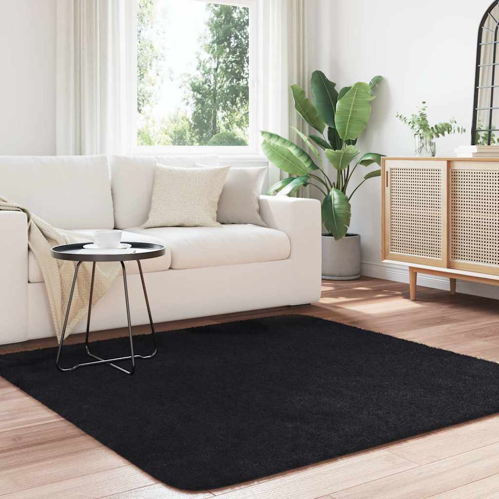 Vidaxx Hochflorteppich Navarra 160x160 cm Polyester schwarz