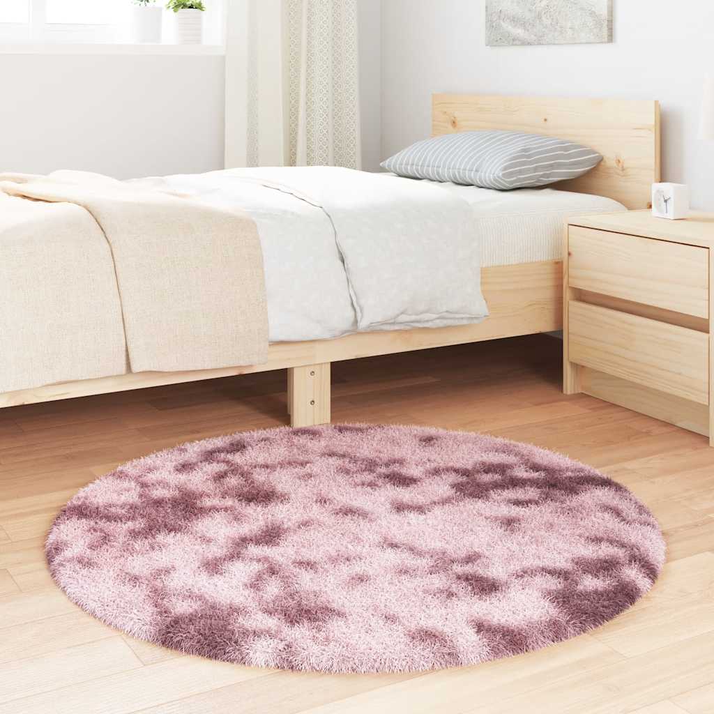 Vidaxl hoogpolig vloerkleed navarra 100x100 cm polyester stoffig rosa