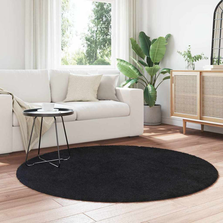 Vidaxx Hochflorteppich Navarra 160x160 cm Polyester schwarz