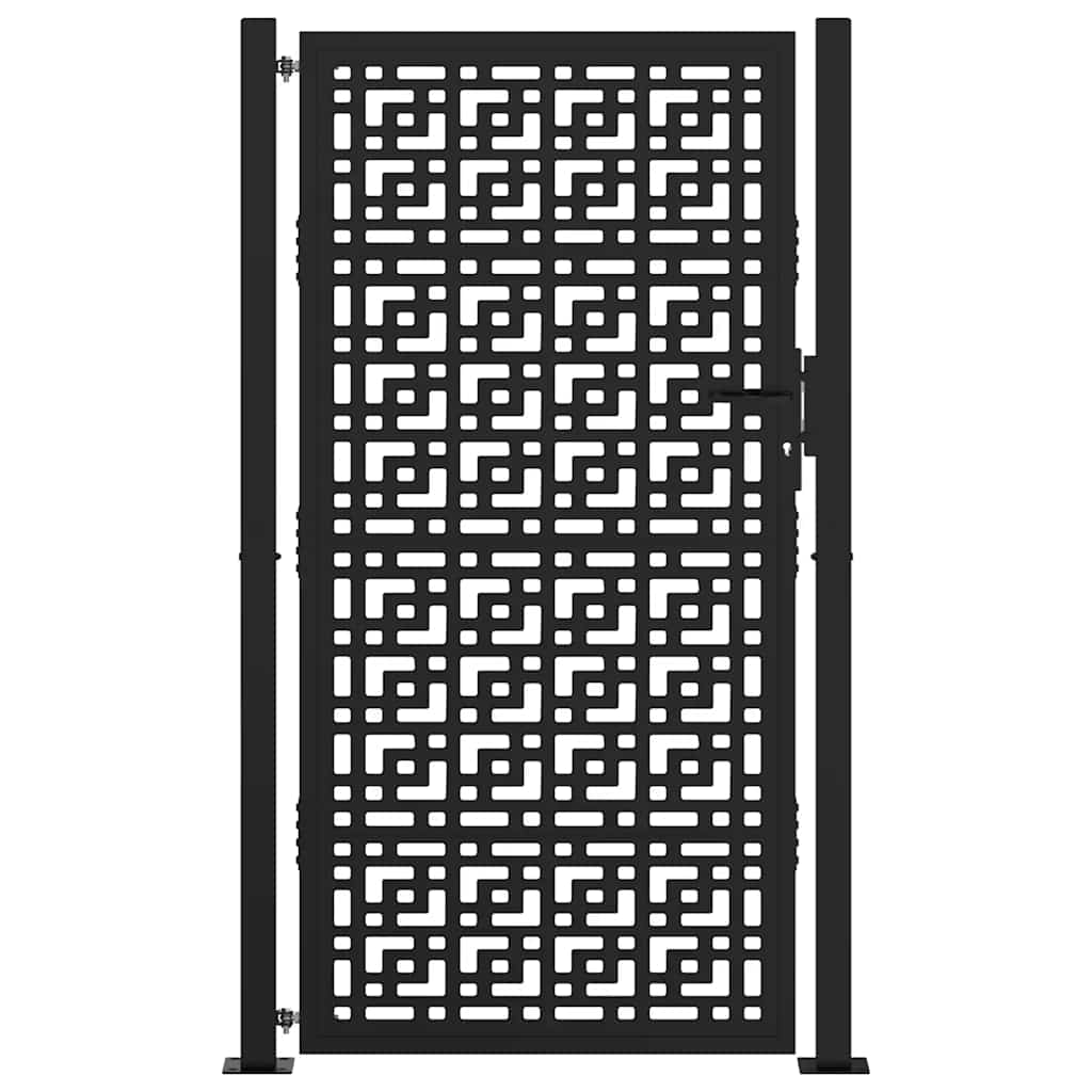 Vidaxxl Tor mit Kreuzdesign 100x175 cm Stahl schwarz