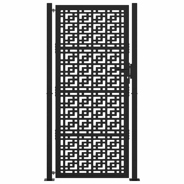 Vidaxxl Tor mit Kreuzdesign 100x200 cm Stahl schwarz