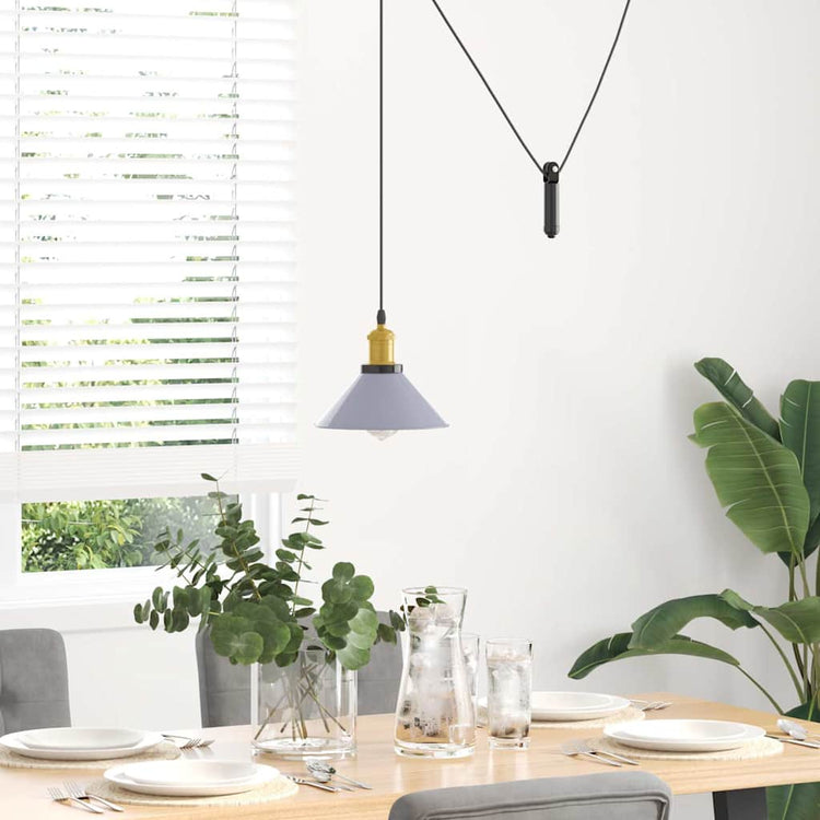 Vidaxx Hängelampe höhenverstellbar E27 ø22 cm Metall glänzend grau