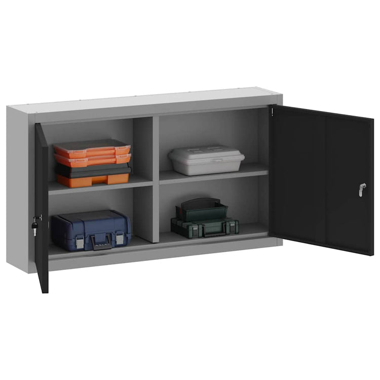 Vidaxxl Werkzeugschrank mit Regal schwarz und grau 50 x 20 x 55 cm