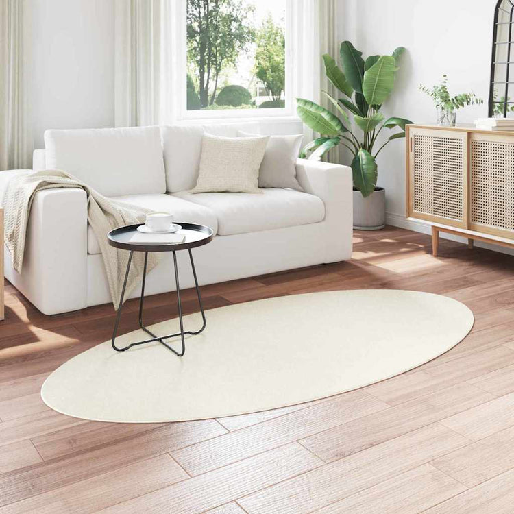 Vidaxl Teppiche Oval Huarte Creme 100 x 200 cm 100 % Polyester