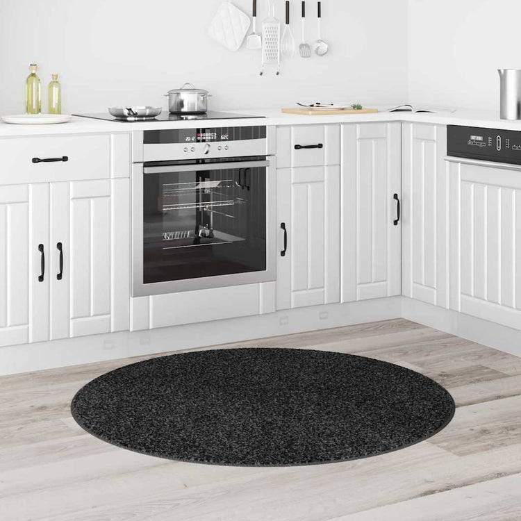 Vidaxx Anti-Rutsch-Shaggy-Teppich dunkelgrau 120 x 120 cm PP