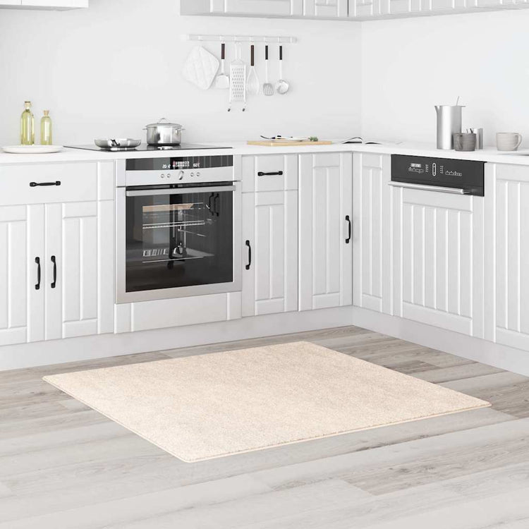 Vidaxx Anti-Rutsch-Shaggy-Teppich Creme 120 x 120 cm PP