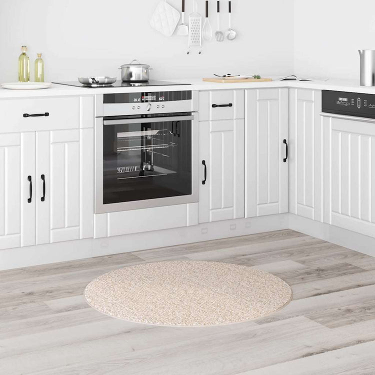 Vidaxx Anti-Rutsch-Shaggy-Teppich Creme 90 x 90 cm PP